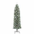vidaXL Umelý chudý vianočný strom Zelená a biela 210 cm