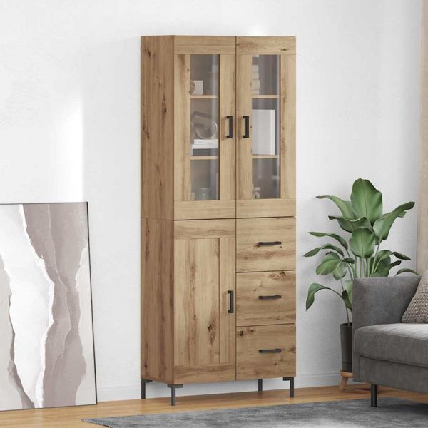 vidaXL Highboard so zásuvkou 2 pcs Remeselný dub Kompozitné drevo