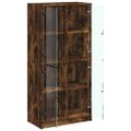 vidaXL Vysoká skrinka s dvierkami dymový dub 68x37x142cm kompoz. drevo