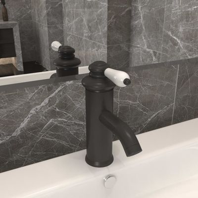 vidaXL Kúpelňová vodovodná batéria sivá 130x180 mm