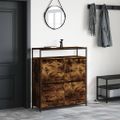 vidaXL Botník so 4 výklopnými zásuvkami dymový dub 100x34x112 cm
