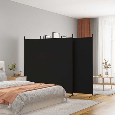 vidaXL 4-panelový paraván čierny 698x180 cm látka