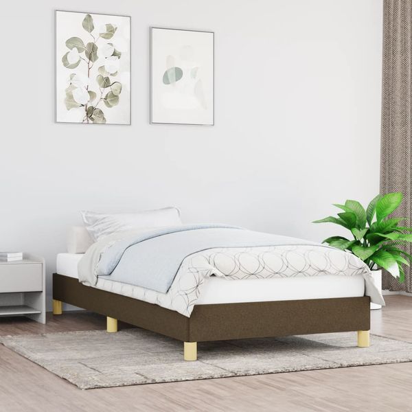 vidaXL Posteľ bez matraca tmavohnedá 90x190 cm látka