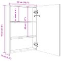vidaXL LED kúpeľňová zrkadlová skrinka farba dubu 50x13x70 cm