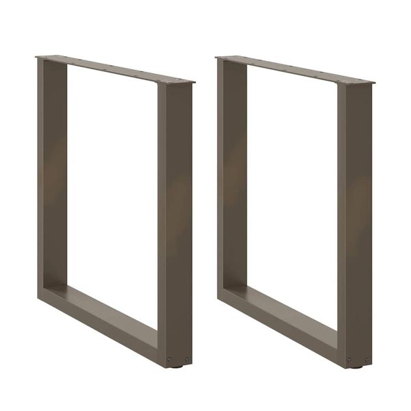 vidaXL Nohy k jedálenskému stolu v tvare U, 2 ks, prírodná oceľ, 90 x (72-73) cm, oceľ
