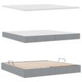 vidaXL Postel s úložným prostorem a matrací Svetlosivá 200 x 200 cm