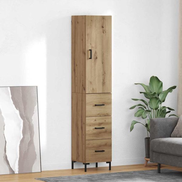 vidaXL Highboard Remeselný dub 69,5 x 34 x 180 cm Kompozitné drevo