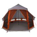 vidaXL Tipi stan so strechou Šedá a oranžová 404 x 370 x 270 cm taft