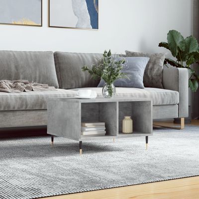vidaXL Konferenčný stolík betónový sivý 60x50x36,5 cm spracované drevo