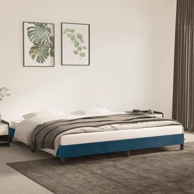 vidaXL Rám postele bez matraca tmavomodrý 200x200 cm zamat