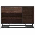 vidaXL Lavica na topánky hnedý dub 80x40x53,5 cm kompozitné drevo+kov