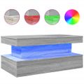 Konferenčný stolík vidaXL s LED svetlami sivý sonoma 90x50x40 cm