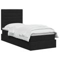 vidaXL Postel s úložným prostorem a matrací Čierna 90 x 190 cm látka