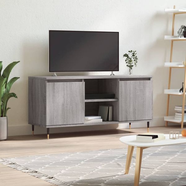 vidaXL TV skrinka sivý dub sonoma 104x35x50 cm kompozitné drevo