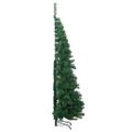 vidaXL Rohový umelý vianočný strom s 300 LED-i Zelená 210 cm PVC a kov