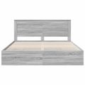 vidaXL Rám postele Sivý Sonoma 200 x 200 cm Inžinierske drevo