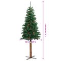 vidaXL Úzky vianočný stromček, pravé drevo a šišky, zelený 150 cm, PVC