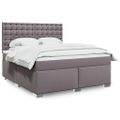 vidaXL Boxspring posteľ s matracom sivá 180x200 cm umelá koža