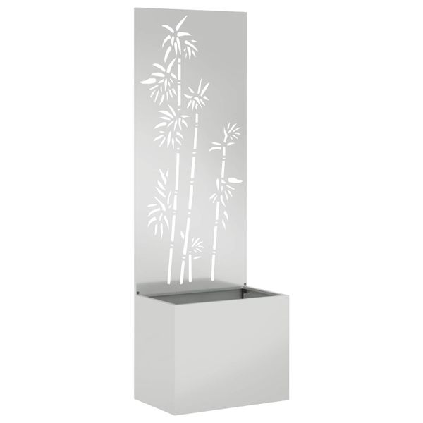 vidaXL Záhradná clona na súkromie Kvetinový Strieborná 50 x 150 cm