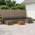vidaXL Záhradná súprava gaučov 8 ks Prírodná a antracitová
