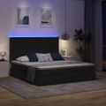 vidaXL LED úložná posteľ s matracom Čierna 160 x 200 cm Látka
