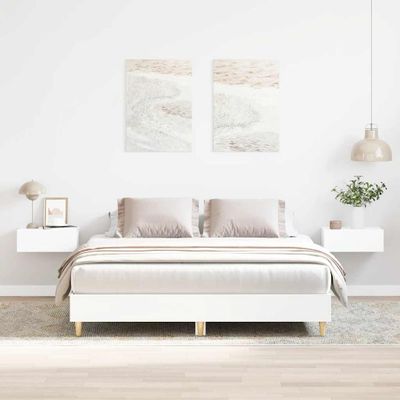 vidaXL Posteľný rám bez matraca biely 150x200 cm kompozitné drevo