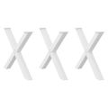 vidaXL Nohy k jedálenskému stolu v tvare X, 3 ks, biele, 90 x (72-73) cm, oceľové