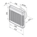 Ventilátor VENTS 150 MAL s automatickými žalúziami