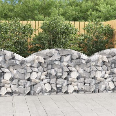 vidaXL Oblúkový gabionový kôš 150x30x80/100 cm pozinkované železo