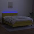vidaXL Posteľ boxsping s matracom a LED zelená 140x190 cm látka