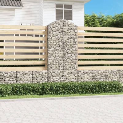 vidaXL Oblúkový gabionový kôš 100x30x220/240 cm pozinkované železo