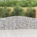 vidaXL Oblúkové gabionové koše 9 ks 400x30x80/100cm pozinkované železo