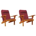 vidaXL Podušky na stoličky Adirondack 2 ks vínové oxfordská látka