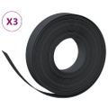 vidaXL Záhradné obruby 3 ks čierne 10 m 10 cm polyetylén