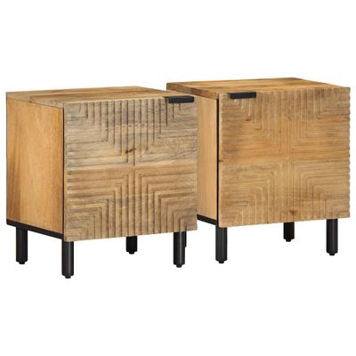 vidaXL Nočné skrinky 2 ks Hnedá 40x33x46 cm Masívne drevo Mango