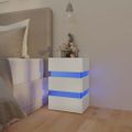 vidaXL Nočný stolík s LED, biely 45x35x67 cm, kompozitné drevo