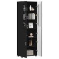 vidaXL Highboard FLORIN 60 x 35 x 182 cm Čierna Kompozitné drevo