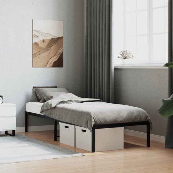 vidaXL Kovový rám postele čierny 75x190 cm