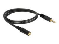 Predlžovací audio kábel - mini-phone stereo 3,5 mm so zdierkami (samica) na mini-phone stereo 3,5 mm s pinmi (samec) - 1 m - čierna