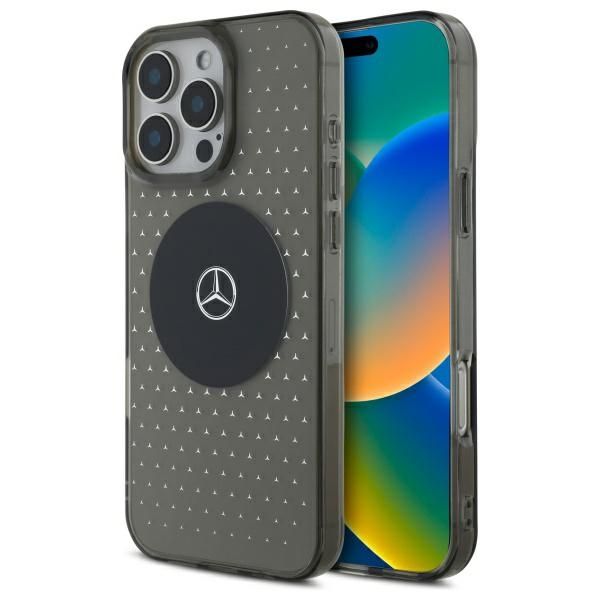 Puzdro Mercedes pre iPhone 16 Pro 6,3" MEHMP16L23HCPK Hardcase MB Case Star Pattern čierne