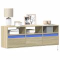 vidaXL TV nástenná skrinka s LED svetlami dub sonoma 130x31x45 cm