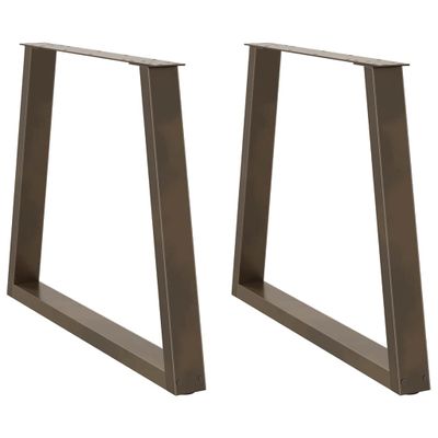 vidaXL Nohy k jedálenskému stolu v tvare V, 2 ks, prírodná oceľ, 70 x (72 – 73,3) cm, oceľ