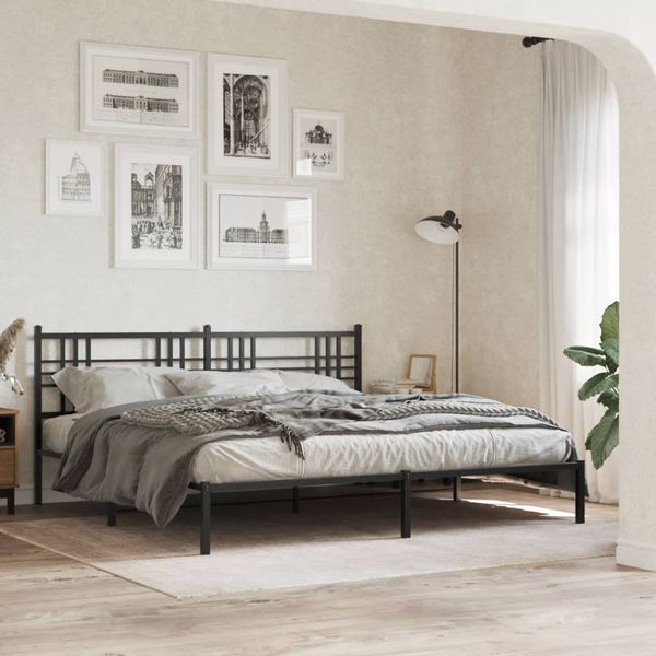 vidaXL Kovový rám postele s čelom čierny 183x213 cm
