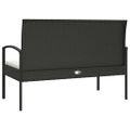 vidaXL Záhradná lavička s vankúšmi čierna 105 cm polyratan