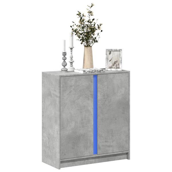 vidaXL Komoda s LED betónová sivá 77x34x85 cm kompozitné drevo