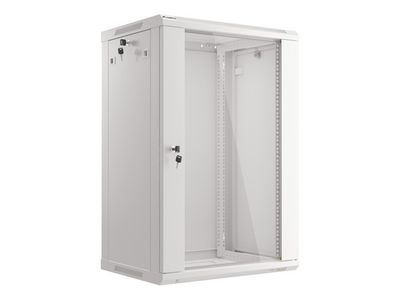 Lanberg 19'' racková skriňa pro montáž na stenu 18u/600x450 (flat pack) šedá V2