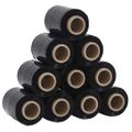 vidaXL Stretch fólie 10 ks Čierna 23 µm 10 cm x 300 m