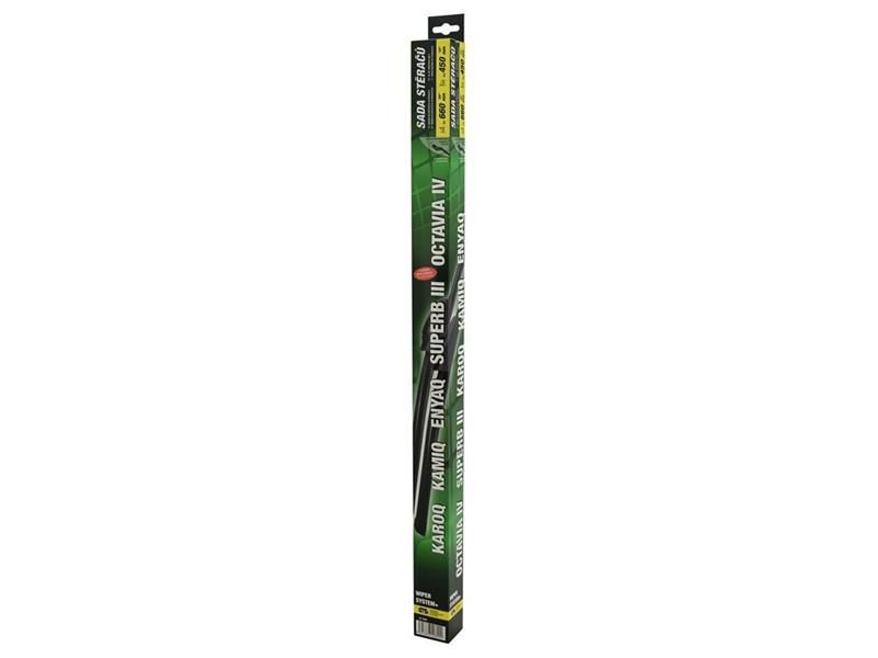 Ploché stierače COMPASS FLAT SET 660+450 mm GREEN OCT IV, SUP III, Karoq, Kamiq, Enyaq