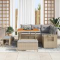 vidaXL Súprava záhradných pohoviek 8 ks Béžová polyratan