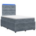 vidaXL LED boxspring posteľ s matracom Tmavosivá 120 x 190 cm Zamat